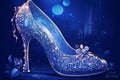 Beautiful glamourous shoe of cinderella princess