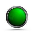 Beautiful glass button in green color. Royalty Free Stock Photo