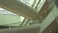 beautiful glass ceiling of big shopping mall with cloud sky through