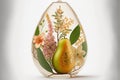 Beautiful glass pear with floral design inside