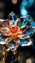 Beautiful glass flower on bokeh background, close-up