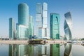 Beautiful glass skyscrapers Moscow City, a landmark of the city Royalty Free Stock Photo