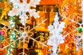 Beautiful glass snowflakes for Christmas Royalty Free Stock Photo