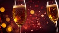 Beautiful glasses champagne, luxury , drink celebration decorative festive background new year shiny holiday
