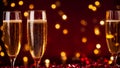 Beautiful glasses champagne, luxury stylish , alcohol celebration decorative festive background new year shiny holiday