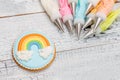 Beautiful glazed Easter cookies - rainbow