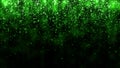 Beautiful glitter light background. Background with green falling particles template for premium design. Magic light Royalty Free Stock Photo