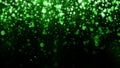 Beautiful glitter light background. Background with green falling particles template for premium design. Falling bright confetti Royalty Free Stock Photo
