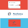 Beautiful Globe Logo and business card. vertical Design Vector