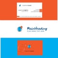 Beautiful Globe Logo and business card. vertical Design Vector