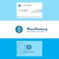 Beautiful Globe Logo and business card. vertical Design Vector