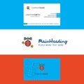 Beautiful Globe Logo and business card. vertical Design Vector