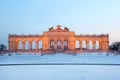 Beautiful Glorietta at Schonbrunn Park at winter