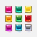 Beautiful glossy crystal square shapes for web or game design Royalty Free Stock Photo