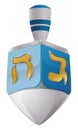 Beautiful and glossy dreidel for Hanukkah over white background, Vector illustration