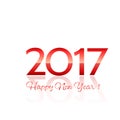 Beautiful glossy red inscription Happy New Year 2017 Royalty Free Stock Photo