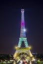 Beautiful Glow of the famous Eiffel Tower in Paris