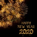 Beautiful Glowing overlay template Happy New Year 2020 Royalty Free Stock Photo