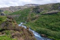 Glymur waterfall area on Hvalfjordur fjord, Iceland Royalty Free Stock Photo