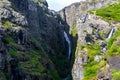 Beautiful Glymur waterfall in Iceland