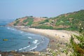 Beautiful Goa beach, coast and sea view from high, India Royalty Free Stock Photo