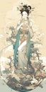 A beautiful goddess Quan yin consider as god of mercy generative AI