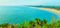 Beautiful top view of Gokarna beach in Karnataka, India