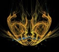 Beautiful gold alien`s mask abstract design fractal composition. Royalty Free Stock Photo