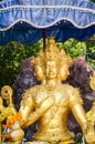 Beautiful gold brahma Statue in wat Saman Rattanaram