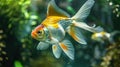 Beautiful gold fish on background. Generative Ai Royalty Free Stock Photo