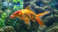 Beautiful gold fish on background. Generative Ai Royalty Free Stock Photo