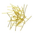 Beautiful gold hairpins, stars, various hair decorations isolated on a white background