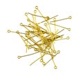 Beautiful gold hairpins, stars, various hair decorations isolated on a white background