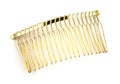 Beautiful gold hairpins, stars, various hair decorations isolated on a white background