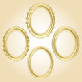 Beautiful gold oval decorative frames - set - eps