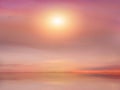 Beautiful gold  pink sunset at sea  water reflection sun light on  gold yellow  clouds sky  nature background Royalty Free Stock Photo