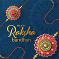 Beautiful gold raksha bandhan greeting card