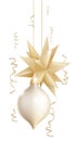 Beautiful gold and white Christmas baubles Royalty Free Stock Photo