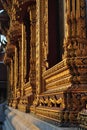 Beautiful gold window decor in wat samien nari bangkok thailand temple