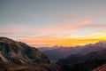 Beautiful golden autumn in the mountains. natural background. Dolomites Alps, Italy. autumn landscape Royalty Free Stock Photo