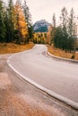 Beautiful golden autumn in the mountains. natural background. Dolomites Alps, Italy. autumn landscape Royalty Free Stock Photo