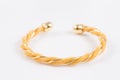 Beautiful golden bangles  on white background Royalty Free Stock Photo