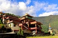 Beautiful golden Buddha monastery with blue sky at Dirang,Arunachal Prodesh,India Tourist attraction of Buddha architecture,North Royalty Free Stock Photo