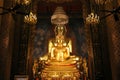 Beautiful of golden Buddha statue and thai art architecture in thailand temple