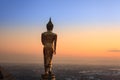 Beautiful Golden Buddha statue in Wat Phra That Khao Noi, Nan Province, Thailand Royalty Free Stock Photo