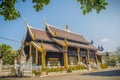 Beautiful golden Buddhist church in Lanna style architecture at Wat Inthakin Sadue Muang, Chiang Mai, Thailand. Wat Inthakin is th Royalty Free Stock Photo