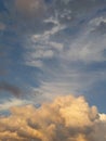 Beautiful golden clouds against a blue sky Royalty Free Stock Photo