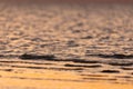 Beautiful golden colors of sunset over sea waves Royalty Free Stock Photo