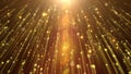 Beautiful golden curtain abstract background with particle rain Royalty Free Stock Photo