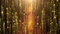 Beautiful golden curtain abstract background with particle rain Royalty Free Stock Photo